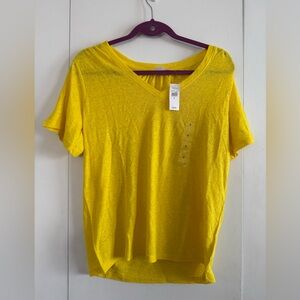 Gap Vibrant Yellow V-Neck Women's Top